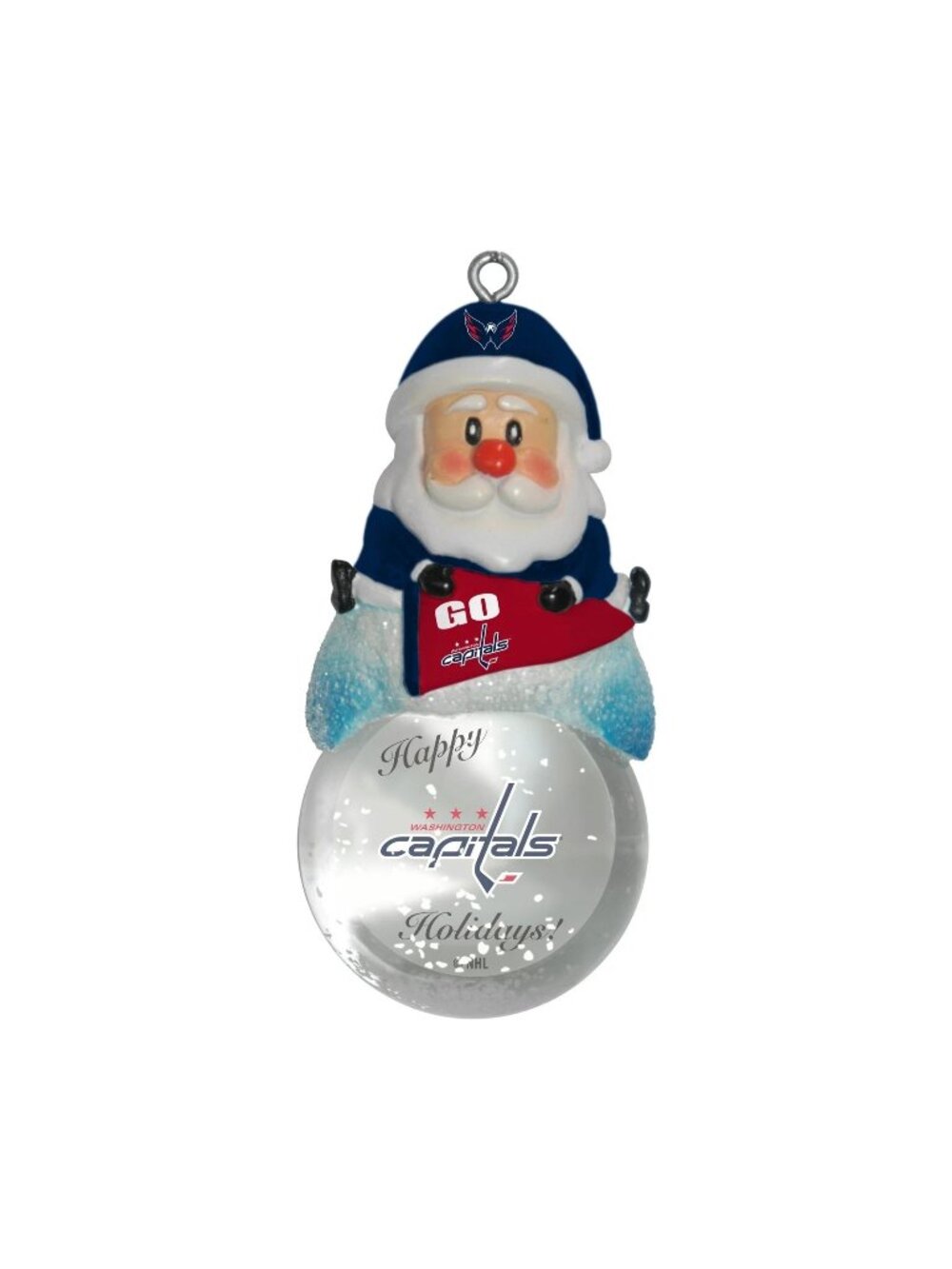 Washington Capitals Santa Snow Globe Ornament Collectible Christmas Tree NHL New